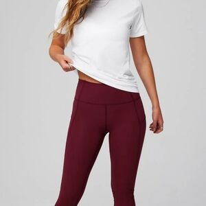 Women's Burgundy Pants Oasis PureLuxe High-Waisted Legging Tall L